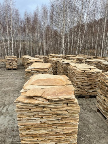 Плитняк златолит жёлтый для фасада 1,5-3 см купить в Туринске